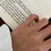 Anillo Liso de Plata de Ley S925 para Mujer, No se Desvanece, Estilo de Nicho de Gama Alta, Lujo Ligero, Colección Versátil de Anillos de Dedo Minimalistas Abiertos