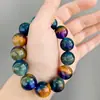 Pulsera de Ágata Resina Anti-Azul Partícula Grande Pulsera de Cuentas de Buda Estilo Antiguo Pulsera de Transmisión en Vivo Douyin Transfronteriza Joyería de Cadena de Cuentas Grandes