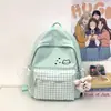 Mochila escolar para meninas, mochila azul para mulheres, estilo nicho ins, mochila de alto valor estético para meninas, bolsa de ombro para alunos do ensino fundamental e médio