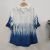 Vestido artístico azul tie-dye hecho a mano de Radix Isatidis de planta pura original, sobrecapas exteriores protectoras solares
