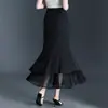 Falda de malla con lunares irregulares y corte sirena, nueva moda otoño 2026, de cintura alta, adelgazante, de longitud media