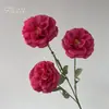 Flores Florecientes en Tonos Rojo Rosa, Flores Artificiales de Seda, Ramilletes de Mano, Decoraciones para Escenas de Boda, Arreglos Florales