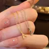 Plata S925 Colgante Individual Transfronterizo Pulsera de Letras DIY Collar Chapado en Oro de 14K Accesorios de Colgantes Simples Compactos