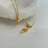 Collar con Pendientes Sencillos Nudosos Estilo Coreano con Diseño Único, Sensación de Gama Alta de Nicho, Pendientes Versátiles y Modernos para el Viaje Diario de las Mujeres