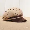 Sombrero Octagonal Elegante de Lunares 2026 para Mujer, Moda Versátil de Primavera y Otoño para Adelgazar el Rostro, Gorra de Boina Casual para el Sol