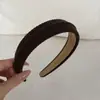 Diadema de Esponja Texturizada Color Caramelo de Principios de Otoño para Mujer con Corona Alta Versátil Terciopelo Nuevo Pasador Diadema Accesorio para el Cabello
