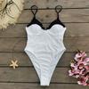 Traje de baño de una pieza sin mangas y sin tirantes para mujer 2026 Nuevo Color Sólido Fruncido Bandeau Triángulo Traje de baño Comercio Exterior Transfronterizo Aliexpress