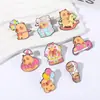 Divertida Serie de Caricaturas Capibara Insignia Metálica Pintada Globo Lindo Creativo Regalo Broche de Animal para Coche