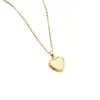 Amazon Transfronterizo Popular Plata y Oro Acero Inoxidable Huella Corazón de Durazno Caja de Fotos Abrible Colgante Collar Listo para la Venta