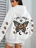 Sudadera con capucha de venta al por mayor de fábrica con estampado floral de letras, Sudadera con capucha informal de manga larga con cordón y bolsillo tipo canguro