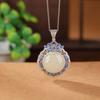 Colgante de plata de ley S925 con forma de jade hetiano, estilo nacional, cloisonné, con doce signos del zodíaco, colgante de plata con forma de la suerte