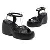 Dropshopping2022 verão nova moda plataforma de salto cunha 40-43 fivela boca de peixe sandálias da moda