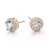 Novos brincos redondos de zircônia criativos europeus e americanos personalizados com micro cravação de diamantes completos pino de prata S925 brincos ornamento brincos