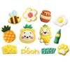 Abacaxi de desenho animado Urso Pooh cabeça cola flexível de PVC chinelos com furo DIY isolamento Decoração de capa de celular para copo joias