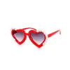 Gafas de Sol de Moda para Niños Perla Amor al por Mayor Niñas Transfronterizas Pequeña Princesa Nuevo Corazón de Melocotón Gafas de Sol Anti-UV