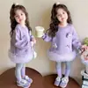 Traje de Muñeca para Niñas Leggings 2025 Nuevo Moda y Estilo Occidental Ropa de Primavera y Otoño para Niños Sudadera para Bebé Conjunto de Dos Piezas
