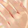 Anel de Design de Nicho em Prata Esterlina 925 e Jade Hetian para Mulheres Moda Ins Vários Anéis de Prata Triturada com Cordão Elástico