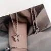 Colar Borboleta de Camada Dupla~ Diamante Cintilante Nicho Primavera/Verão Novo Tendência Gargantilha para Mulheres, Corrente de Clavícula Estilo Minimalista Versátil Coreano