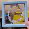 Pulseira de Cristal Recomendada no Xiaohongshu Pulseira de Contas de Vidro de Nicho de Alta Qualidade Atacado Transparente como Gelo Melhores Amigos Estudantes Presentes