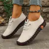 2026 Verano Nuevo Comercio Exterior Talla Grande Zapatos Casuales Cómodos para Mujer Estilo Europeo y Americano con Cordones Moda Zapatos para Exteriores Talla Única