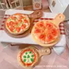 Bandeja para Pizza de Pastel Juguete de Comida en Miniatura Cocina de Casa de Muñecas Plato para Pan Adornos Resina Accesorios para Joyería DIY