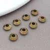Ábaco de Acero Inoxidable Cuentas de Platillo Volador Cuentas Curvas Cuentas Espaciadoras Chapadas en Oro al Vacío Cuentas de Posicionamiento Pulsera DIY Collar Accesorios de Joyería