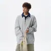 Sudadera falsa de dos piezas para hombre, estilo coreano, holgada, estilo bf perezoso, top tipo jersey, chaqueta con capucha casual moderna de otoño, nueva