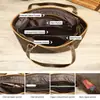 Bolso de hombro de moda simple europeo y americano bolso de mano retro neutro de cuero genuino bolso tote de cuero de caballo loco de gran capacidad al por mayor