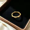 Anillo de Bambú con Acabado Cepillado de Plata de Ley S925 Nuevo Estilo Chino Vintage Lujo Ligero Anillo de Gama Alta Venta al por Mayor