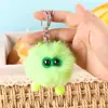 Super Fofo Pingente Chaveiro de Carro de Pele de Coelho Sintética Boneca de Pelúcia Olhos de Estrela Brinquedo Decoração de Mochila