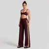 Conjunto de yoga transfronterizo para mujer, secado rápido, espalda bonita, lunares, bloques de color, sujetador deportivo para exteriores, conjunto para correr y fitness