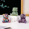 Adornos de Oso de Grava de Cristal Natural Transfronterizos Pegamento Oso Saludando Manualidades de Cristal Decoración del Hogar Regalos Al Por Mayor