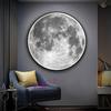 Pintura Decorativa de Entrada da Terra Céu Estrelado Lua Pintura com Luz LED Mural para Quarto Restaurante Sala de Estar Pintura Pendurada Criativa Personalizada