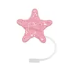 Tapa de pajilla acrílica transfronteriza tapa antipolvo imitación metal funda de pajilla de goma blanda café de estrella caricatura cubierta antipolvo de silicona en stock
