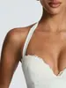 Vestido Nuevo de Encaje con Cuello Halter y Parches de Encaje, Ajustado, de Longitud Media, con Varillas en la Cintura y Falda Bodycon, Primavera/Verano 2026