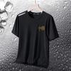 Camiseta de manga curta Verão masculino Corrida Respirável Fitness Gelo Seda Roupas de secagem rápida Esportes Masculinos finos Top Round Neck