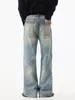Ropa para Hombre Maple House / Primavera 2026 Nuevos Jeans Acampanados Lavados en Azul Desgastado de Alta Calle Americana para Hombre