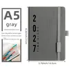 Planificador de Horario en Inglés Transfronterizo 2027 con Líneas Verticales y Correa, Planificador Diario, Calendario Anual, Cuaderno Amazon, Al por Mayor en Stock