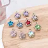 Accesorios para joyería DIY con colgantes de aleación en forma de pentagramas y flores de ciruelo para aretes, collares, llaveros y dijes pequeños hechos a mano