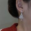 S925 agulha de prata inverno Natal joias festivas bonito assimétrico vermelho stud brincos orelha gancho brincos femininos