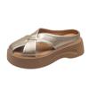 Sandalias de Moda con Plataforma para Aumentar la Altura para Mujer, Nuevos Mocasines Cerrados Estilo Birkenstock Verano 2025