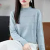 Suéter de Punto Calado de Alta Gama para Mujer, Manga Larga, Jersey 2026 Otoño/Invierno Nuevo, Cuello Redondo, Color Sólido, Capa Interior, Capa Base, Top