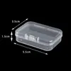 Caja pequeña de plástico transparente en forma de T, caja pequeña para medicinas, caja para guardar aretes, anillos, joyas, disco U, teléfono móvil, tarjeta, caja para guardar tapones para los oídos.