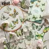 Paquete de Pegatinas de Tarjeta Dura de Papel Kraft Blanco Tangshi Serie de Libros de Tela de Mariposa Decoración de Bordado de Mariposa Vintage 20 Hojas
