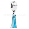 Plata de Ley S925 Dora Tacones Altos Azules Estilo Vestido Disney Falda Colgante DIY Colgante Dora Venta al por Mayor