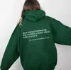 Sudadera de Felpa Transfronteriza para Mujer con Estampado de Slogan con Letra, Bolsillo Canguro, Cordón, Sudadera con Capucha Estampada, Oversize