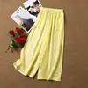 Los Pantalones Delgados Más Bonitos del Verano para Mujer, Pantalones de Pierna Ancha de Seda Helada con Caída, Cintura Alta, Adelgazantes, Holgados, Favorecedores, Largo Nueve Puntos, Pantalones Frescos