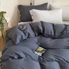 Juego de ropa de cama de cuatro piezas de algodón puro estilo wabi-sabi, funda de edredón 100% algodón, juego de tres piezas para cama individual de dormitorio estudiantil, sábana bajera, ropa de cama sencilla