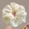 Anillo para el pelo de Intestino Grueso Amarillo Femenino Sentido de Atmósfera Malla Burbuja Tocado Cuerda para el pelo de Flor Cuerda para el pelo de Sentido Avanzado Cabeza de Bola Tocado