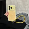 Funda de Epoxy de Color Sólido Simple Adecuada para iPhone 17 Pro Max con Asa, 16 Soporte, 15/16 Pro Anti-Caída Funda para Teléfono 15